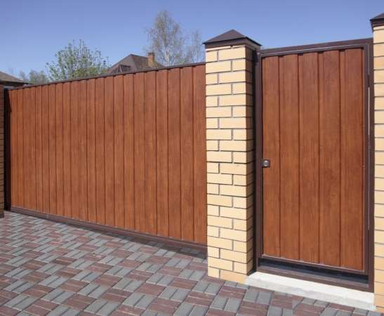 Ворота из металлического сайдинга в Лермонтове